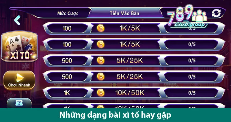 Bài xì tố - Kiếm tiền dễ dàng với trò chơi tuyệt vời tại 789club