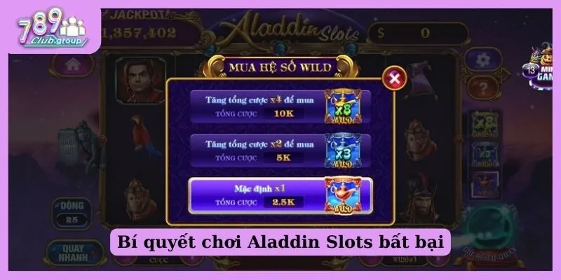 Bí quyết chơi Aladdin Slots bất bại