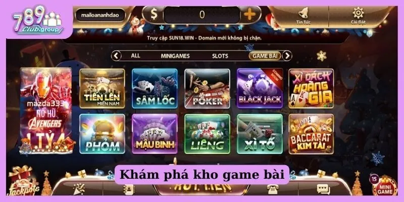 Khám phá kho game bài chất lượng