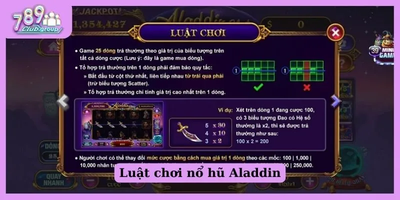 Luật chơi nổ hũ Aladdin