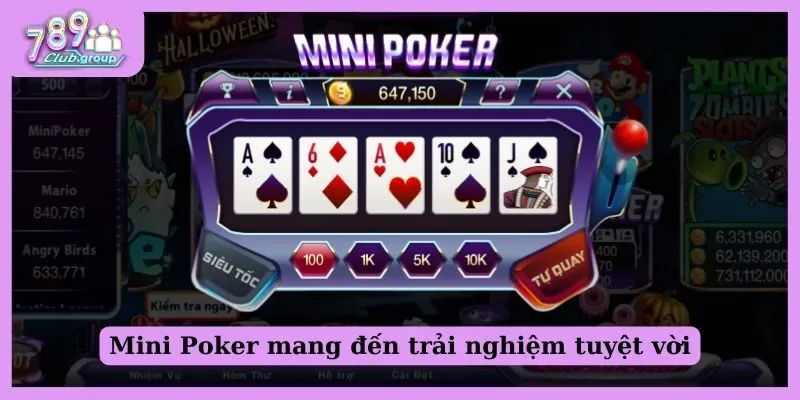 Mini Poker thuộc top game slot hay nhất hiện nay 